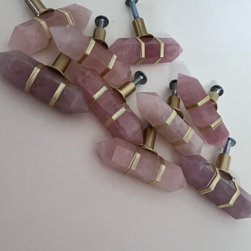 Rose quartz drawer knobs - Picture 6 of 7